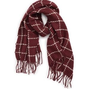 Saachi Grid Plaid Fringe Scarf